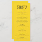 Menu Blazing Yellow Weddenschap (Voorkant / Achterkant)