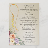 Menu Blé - Fleurs sauvages, monogramme et merci (Devant)