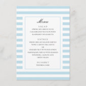 Menu Bleu à rayures nautiques. Mariage rayé moderne (Devant)