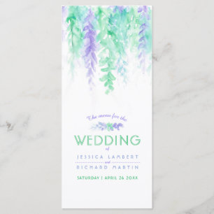 Menu bleu art de vigne verte en cascade pack aquar