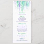 Menu bleu avec art de vigne verte en cascade aquar (Dos)