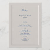 Menu Bleu bleu bleu moderne Mariage classique (Devant)
