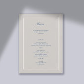 Menu Bleu bleu bleu moderne Mariage classique