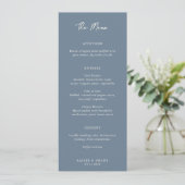 Menu Bleu bleu clair simple Mariage moderne (Debout devant)