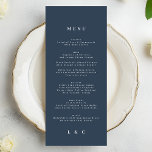 Menu Bleu bleu marine Élégant Mariage classique<br><div class="desc">menu mince pour correspondre à la collection *si vous voulez plus d'options papier cette conception peut être transférée à un programme mince *ou pour plus d'aide contactez-moi</div>