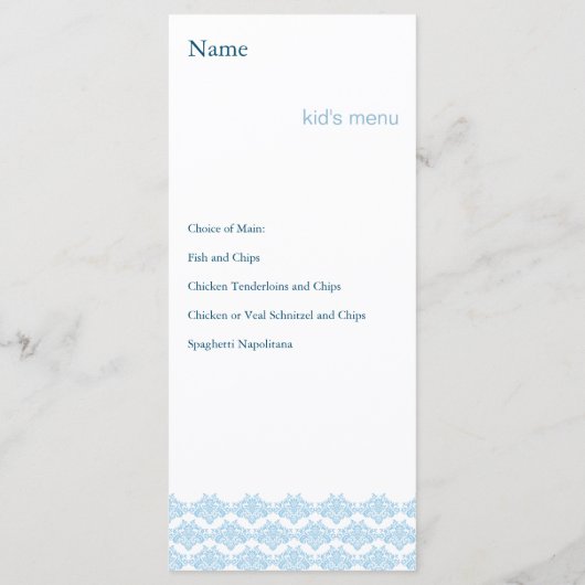 Menu bleu-clair 2 d'événement de simplicité de (Dos)