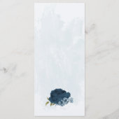 Menu bleu clair bleu marine bleu fleurs mariage botaniq (Dos)