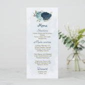 Menu bleu clair bleu marine bleu fleurs mariage botaniq (Debout devant)
