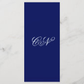 Menu Bleu Cobalt Ancienne Fortune Illustrée Chic Mariag (Dos)
