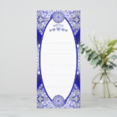 Menu Bleu de dentelle en céramique de Grèce (Debout devant)