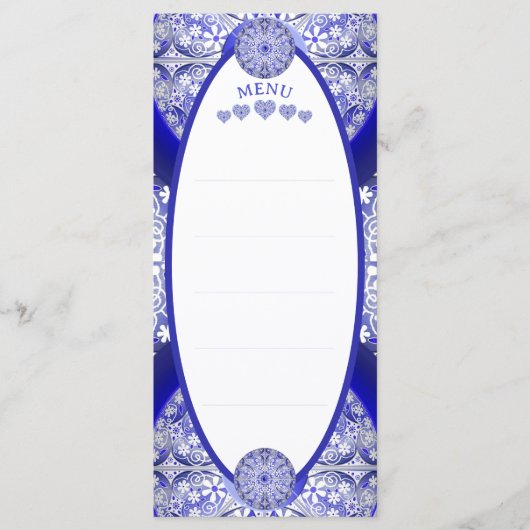 Menu Bleu de dentelle en céramique de Grèce (Devant)