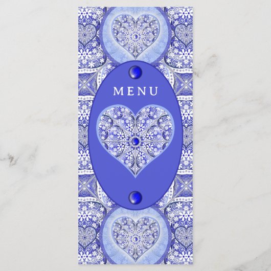 Menu Bleu de dentelle en céramique de Grèce (Dos)
