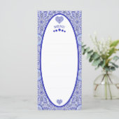 Menu Bleu de dentelle en céramique de Grèce (Debout devant)