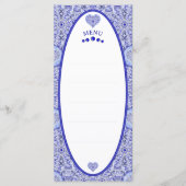 Menu Bleu de dentelle en céramique de Grèce (Devant)