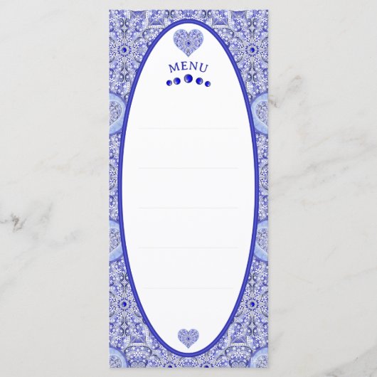 Menu Bleu de dentelle en céramique de Grèce (Devant)