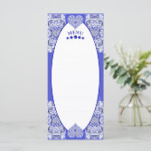 Menu Bleu de dentelle en céramique de Grèce (Debout devant)