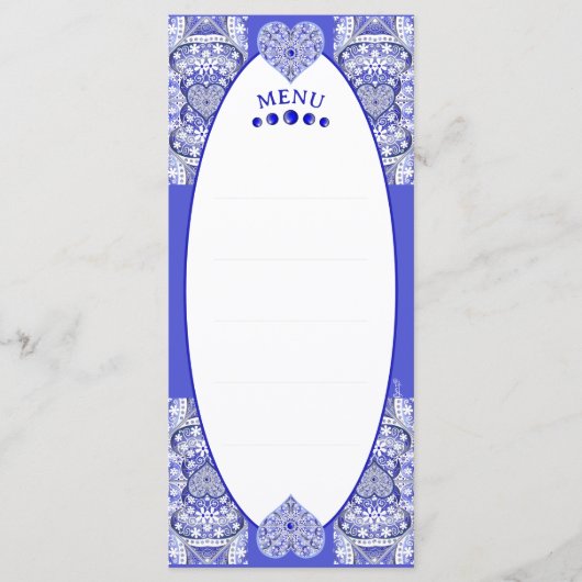 Menu Bleu de dentelle en céramique de Grèce (Devant)