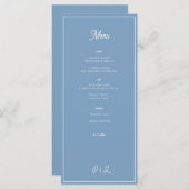 Menu Bleu Dusky Côtier Minimal (Devant / Derrière)