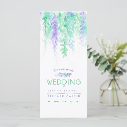 Menu bleu en cascade avec art de vigne verte pack (Debout devant)