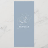 Menu Bleu et blanc | Mariage floral chic (Dos)