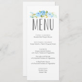 Menu bleu floral de roseraie (Devant / Derrière)