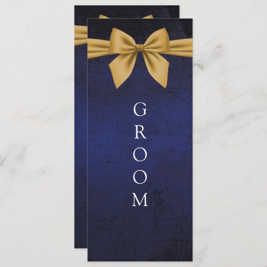 Menu Bleu foncé avec Bow or Chaise réservée Signal (Devant / Derrière)