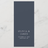 Menu Bleu foncé Moody Botanique Overlay Mariage (Dos)