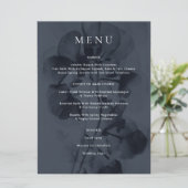 Menu Bleu foncé Moody Botanique Overlay Mariage (Debout devant)