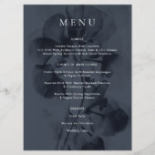Menu Bleu foncé Moody Botanique Overlay Mariage (Devant)