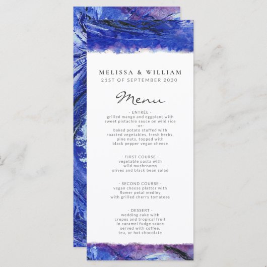 Menu Bleu mariage (Devant / Derrière)