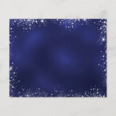 Menu bleu marine argent choque mariage carte RSVP (Dos)