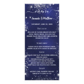 Menu bleu marine blanc parties scintillant mariage (Devant)