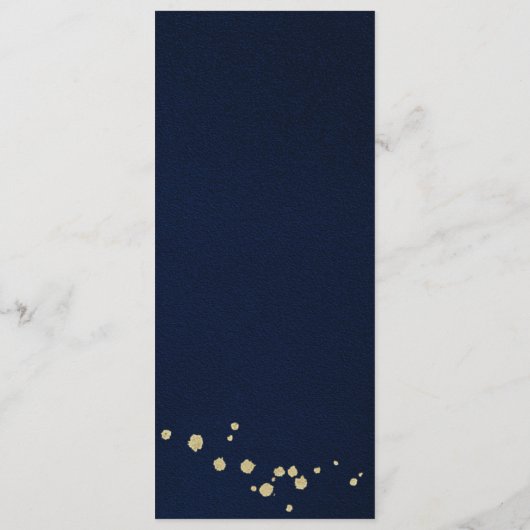 menu bleu marine floral or blanc (Dos)