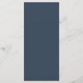 Menu Bleu Nuit Blanc Élégant Classique Mariage (Dos)
