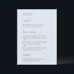 Menu Bleu Poudre élégant Mariage moderne<br><div class="desc">Menu de mariage moderne au design simple mais élégant.</div>