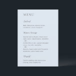 Menu Bleu Poudre élégant Mariage moderne<br><div class="desc">Menu de mariage moderne au design simple mais élégant.</div>