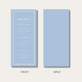 Menu Bleu Poudre Minimaliste Élégant