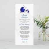 Menu bleu royal et fleurs blanches argent mariage botan (Debout devant)