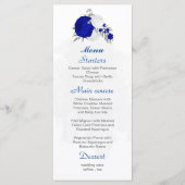 Menu bleu royal et fleurs blanches argent mariage botan (Devant)
