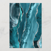 Menu Bleu sarcelle Argent Agate Violet Mariage (Dos)