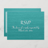 Menu bleu Turquoise brossé RSVP (Devant / Derrière)