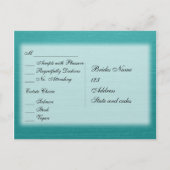Menu bleu Turquoise brossé RSVP (Dos)