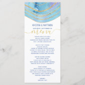 Menu bleu violet aquarelle Agate (Devant)
