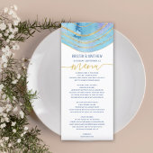 Menu bleu violet aquarelle Agate