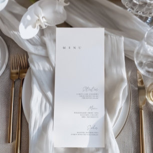 Menu Blinde en Witte Elegant Minimalistische bruil