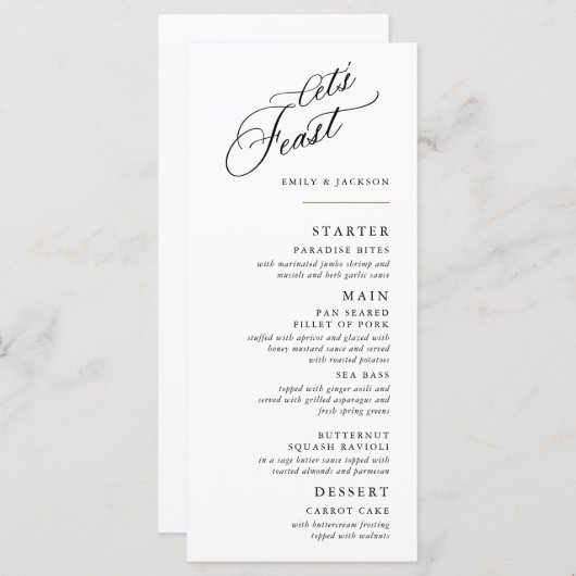 Menu Bloc de ligne de script moderne (Devant / Derrière)