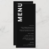 Menu Bloedbrieven Minimale zwarte bruiloft (Voorkant / Achterkant)