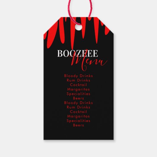 Menu BloedHalloween Party Drink Vampire Blood Cadeaulabel (Voorkant)