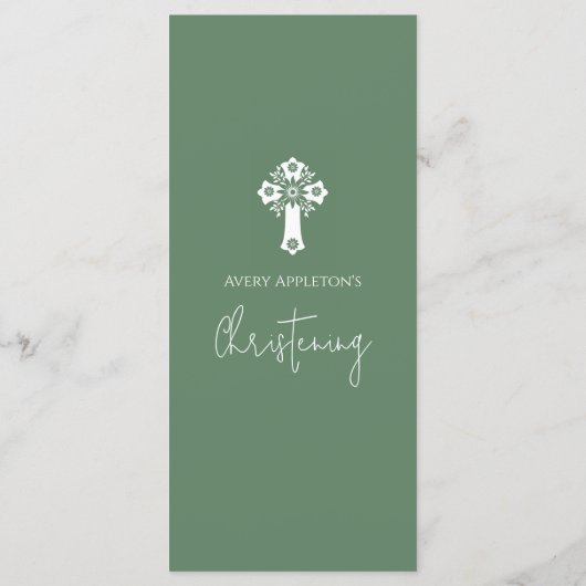 Menu Bloemen Kruis Christeing varen Groen (Achterkant)