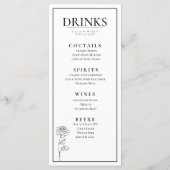 Menu Bloom intemporel double face (Dos)